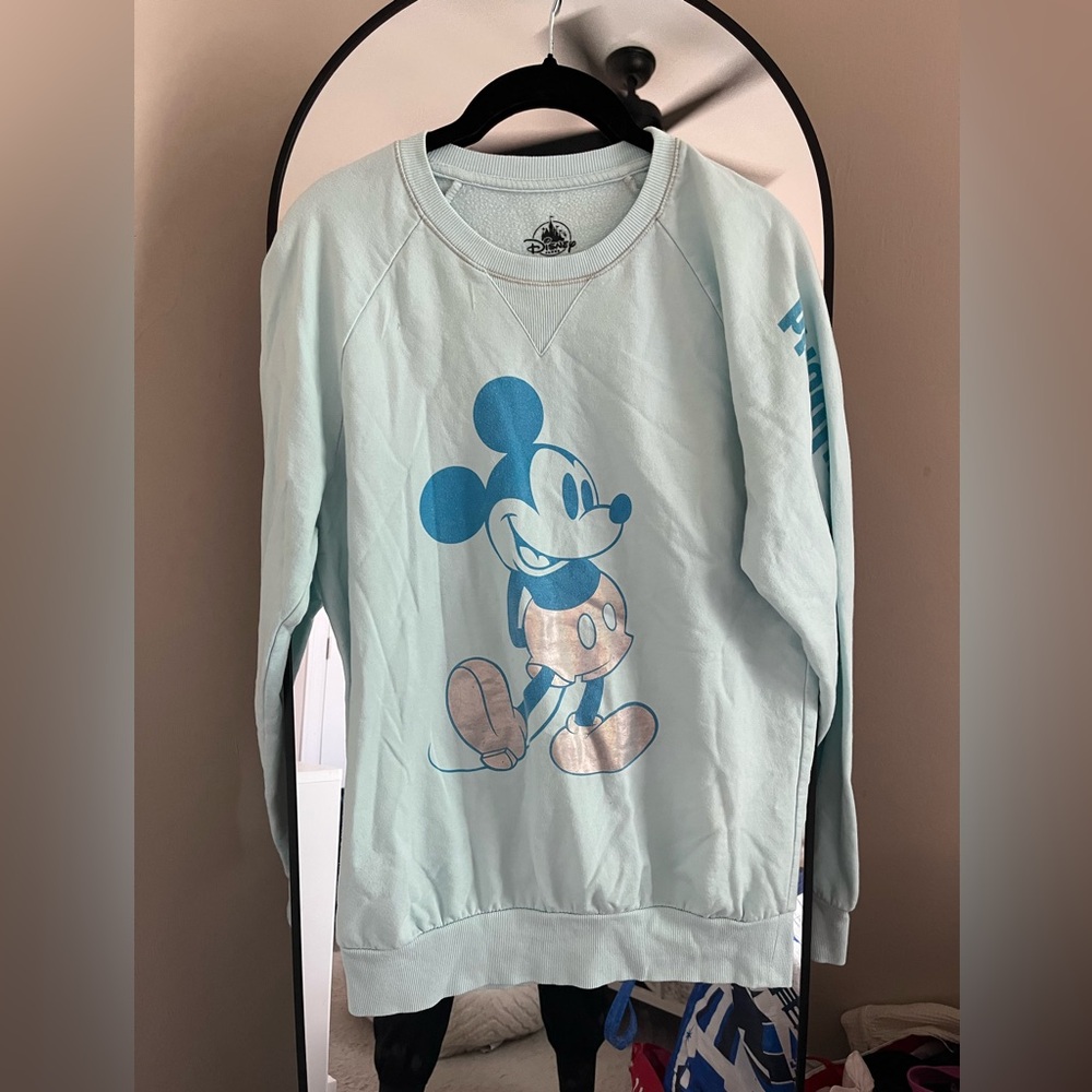 Disney World Light Blue Mickey Mouse Sweater Crewneck